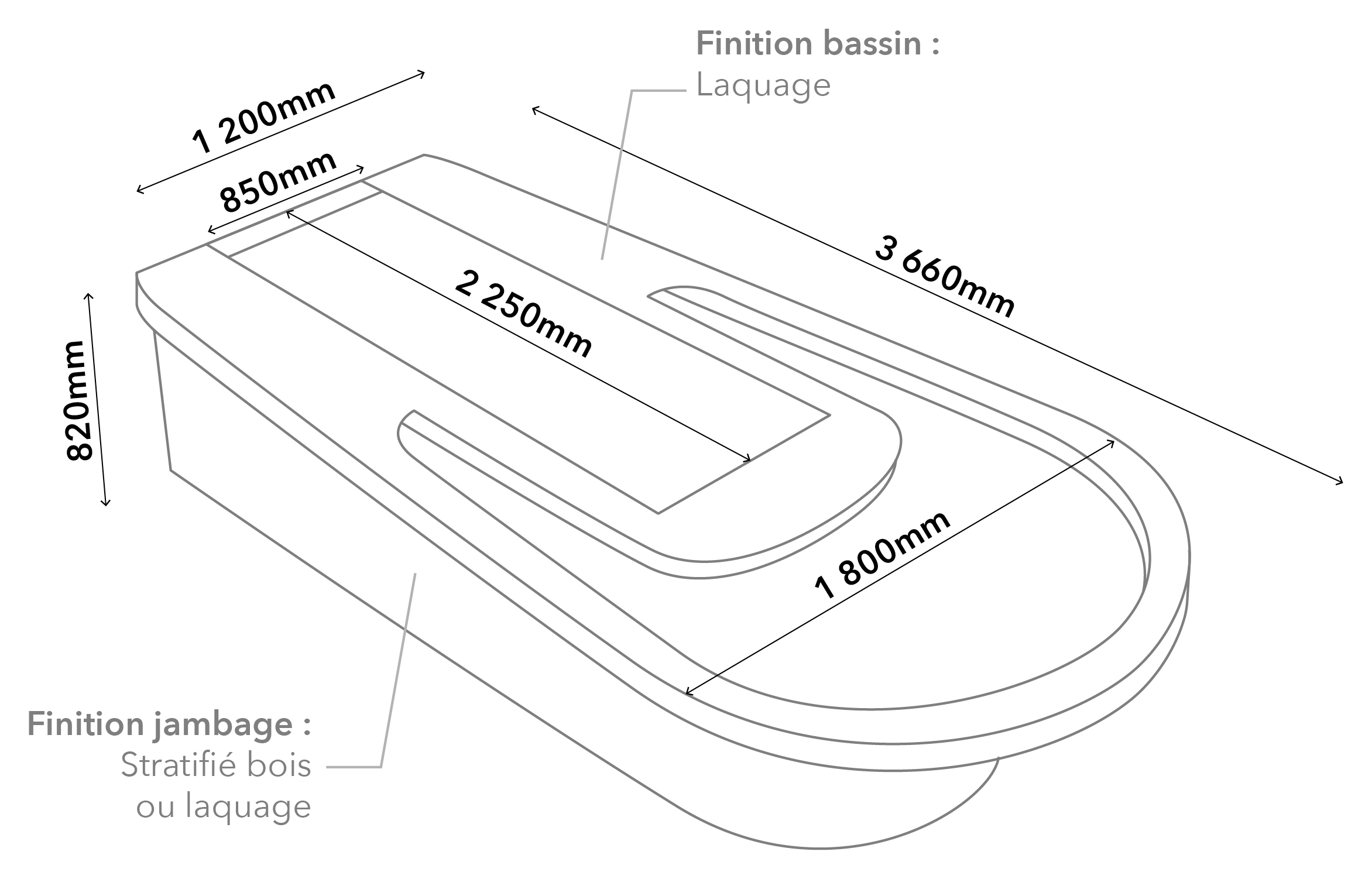 Plan technique du catafalque La Source avec dimensions